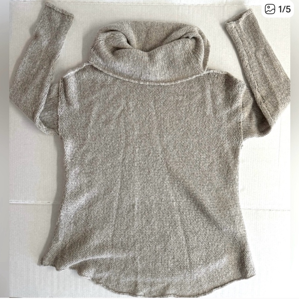 Caslon- Mohair gray blend cowl neck fuzzy cozy neutral tunic sweater.Size S